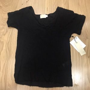 NATION LTD Alegra Ultra Deep V-neck Tee Black S